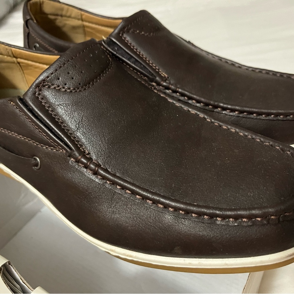 Elegant Dark Brown Leather Slip-On Loafers